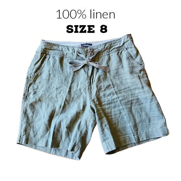Jones New York Pants - JNY Jones New York green linen shorts Size 8 summer